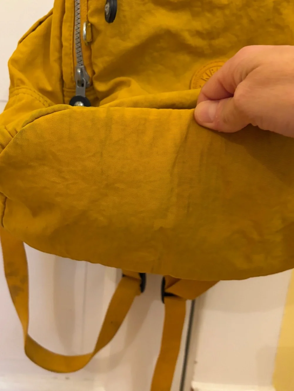 Kipling Medium Yellow Lightweight Packable Backpack GUC School Work Travel